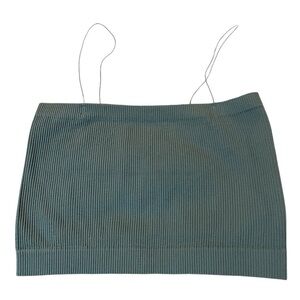 Mono B Teal Ribbed Crop Top